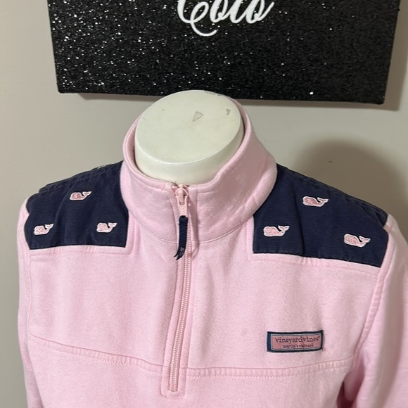 Vineyard Vines Whale Embroidered Shep Shirt Pink French Terry Sz XS - Picture 2 of 12